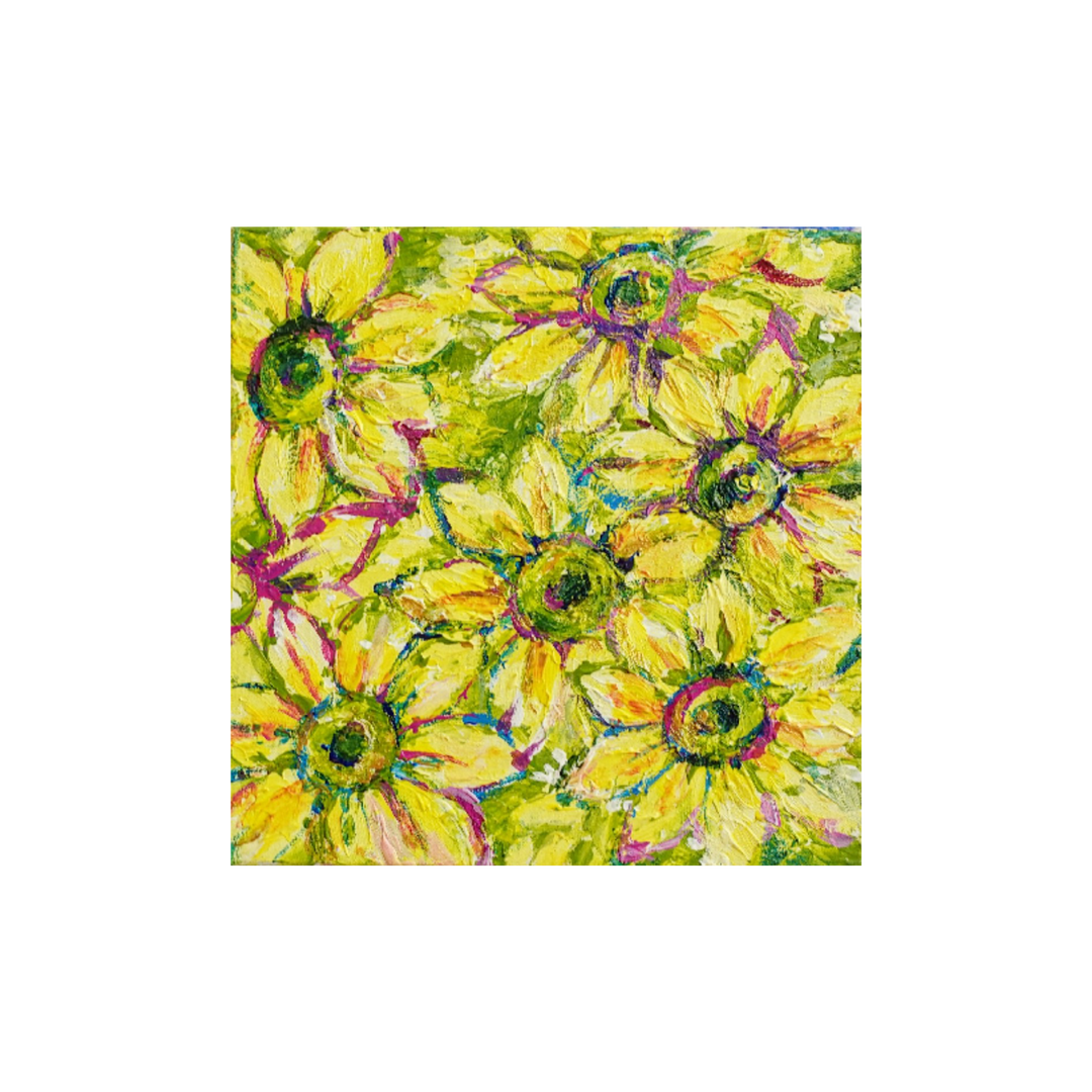 太陽みたいなひまわりの絵｜アート絵画・販売通販サイトWASABI